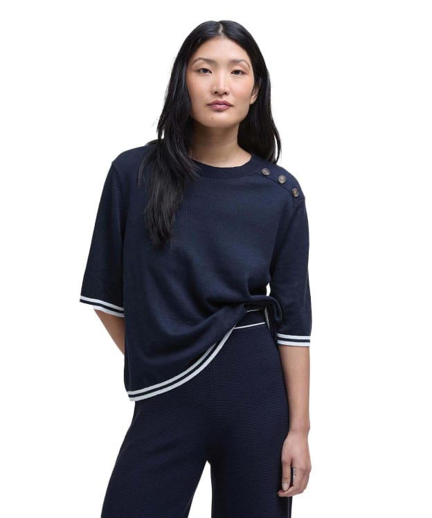 Women's Barbour Genevieve Knitted T-Shirt - Dark Navy