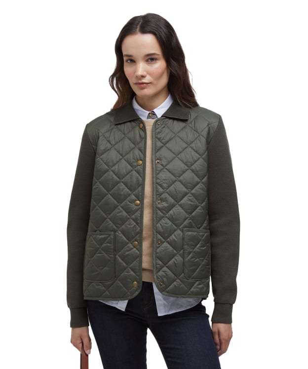Women's Barbour Hollies Knitted Cardigan - Olive
