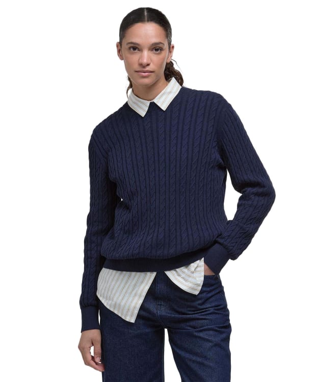 Women's Barbour Hartland Crew Knitted Jumper - Navy