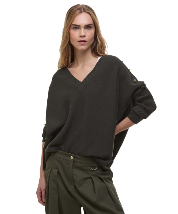 Women's Barbour International Sierra Knitted Jumper - Envy