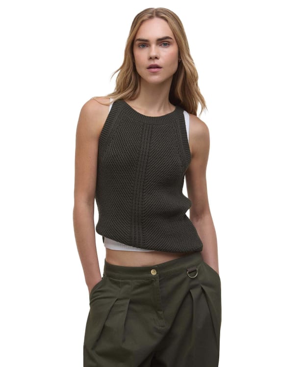 Women's Barbour International Dakota Sleeveless Knitted Jumper - Envy