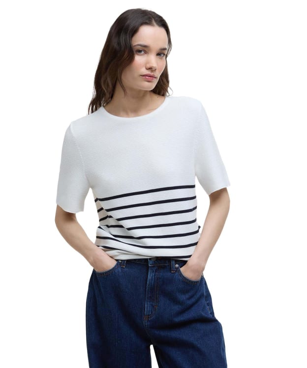 Women's Barbour Ivy Knitted T-Shirt - Cloud