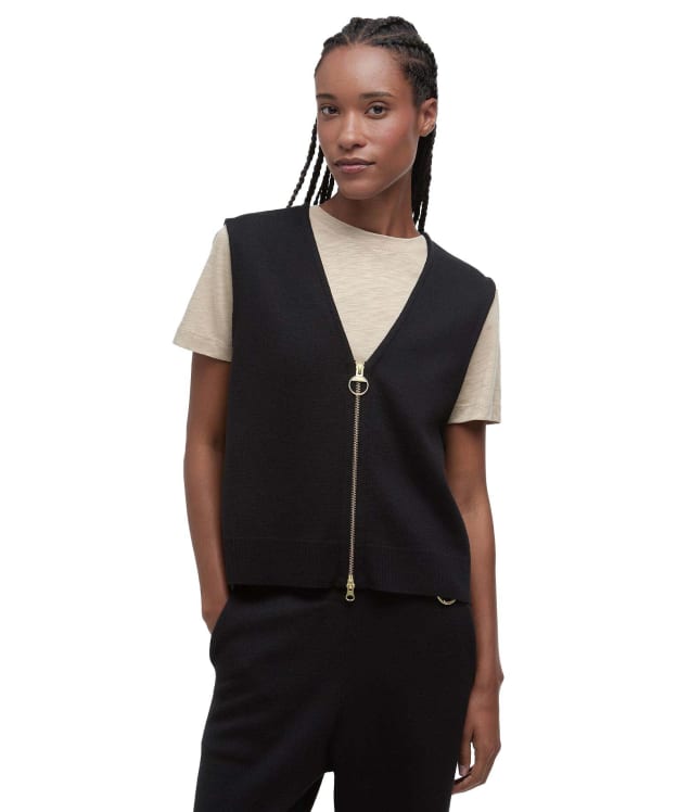 Women's Barbour Maya Sleeveless Zip Through Tank - Black