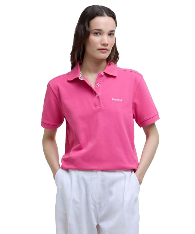 Women's Barbour Bowford Polo Top - Rose Pink