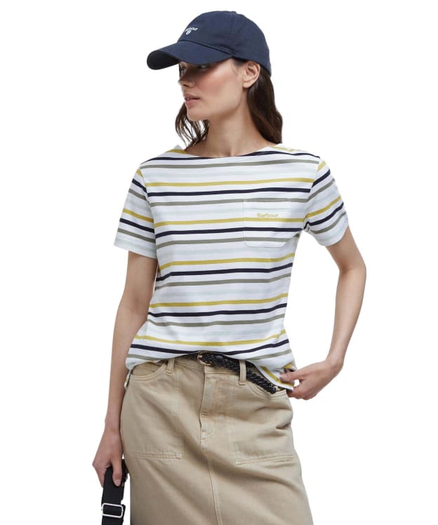 Women's Barbour Short Sleeve Bradley Top - Cloud Stripe