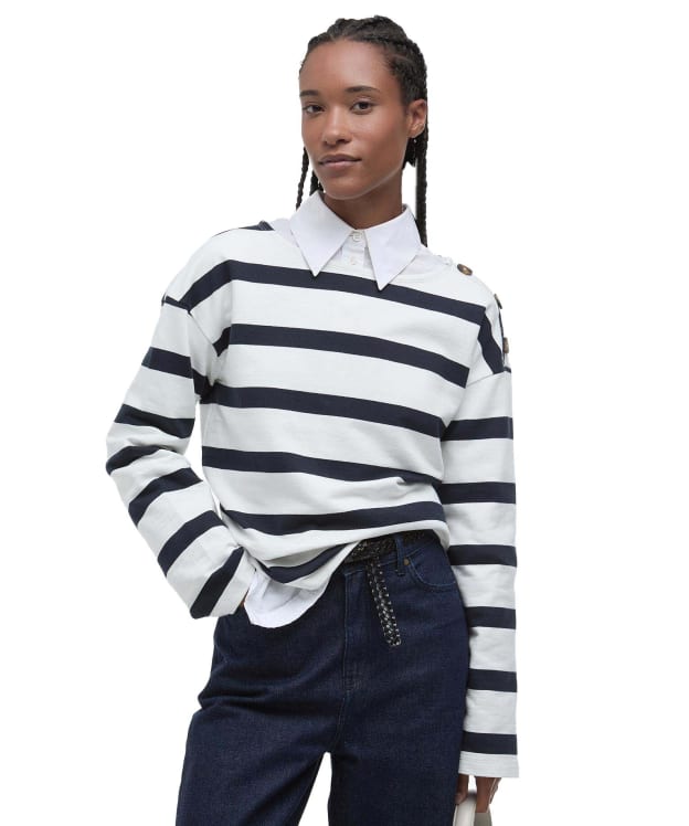 Women's Barbour Caroline Crew Neck Sweatshirt - Dark Navy Stripe