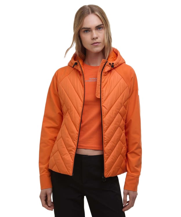 Women's Barbour International Dakota Quilted Sweater Jacket - Mandarin