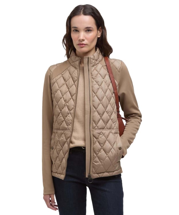 Women's Barbour Edda Quilted Sweater Jacket - Military Brown