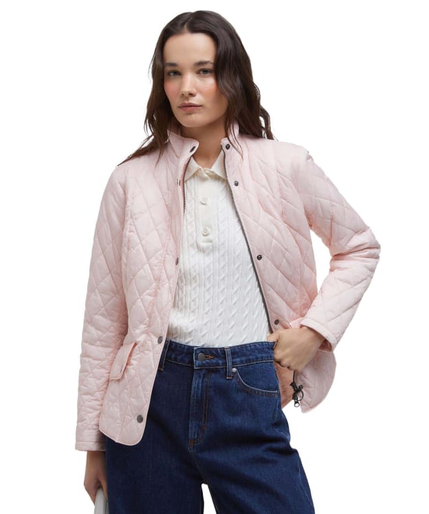 Women's Barbour Flyweight Cavalry Quilted Jacket - Primrose Pink