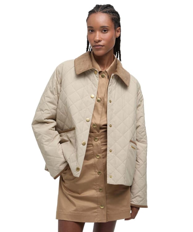 Women's Barbour Anise Quilted Jacket - Light Sand / Ancient Tartan