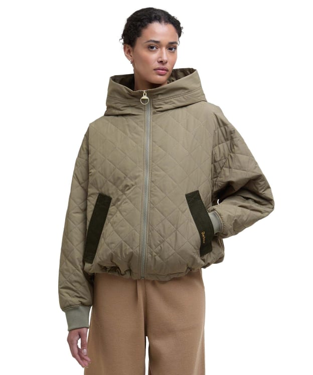 Women's Barbour Maddy Quilted Jacket - Dusky Green / Ancient Tartan