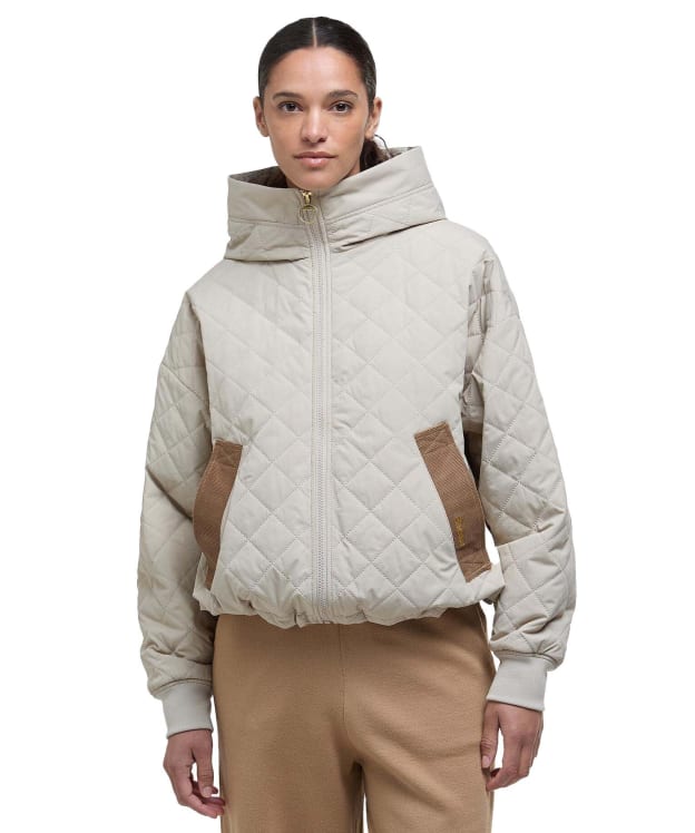 Women's Barbour Maddy Quilted Jacket - Light Sand / Ancient Tartan