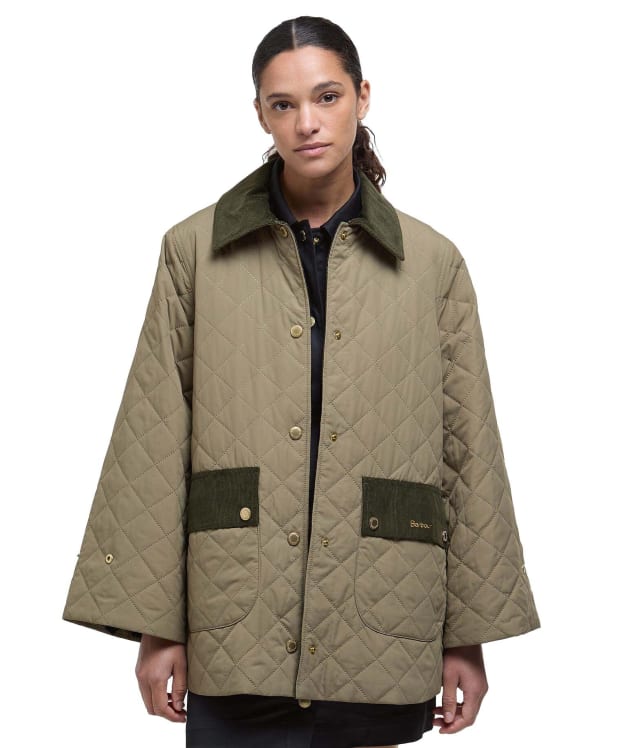 Women's Barbour Corinne Quilted Jacket - Dusky Green / Ancient Tartan