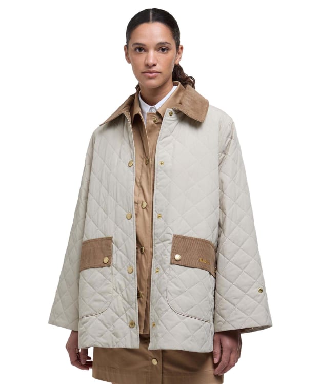 Women's Barbour Corinne Quilted Jacket - Light Sand / Ancient Tartan