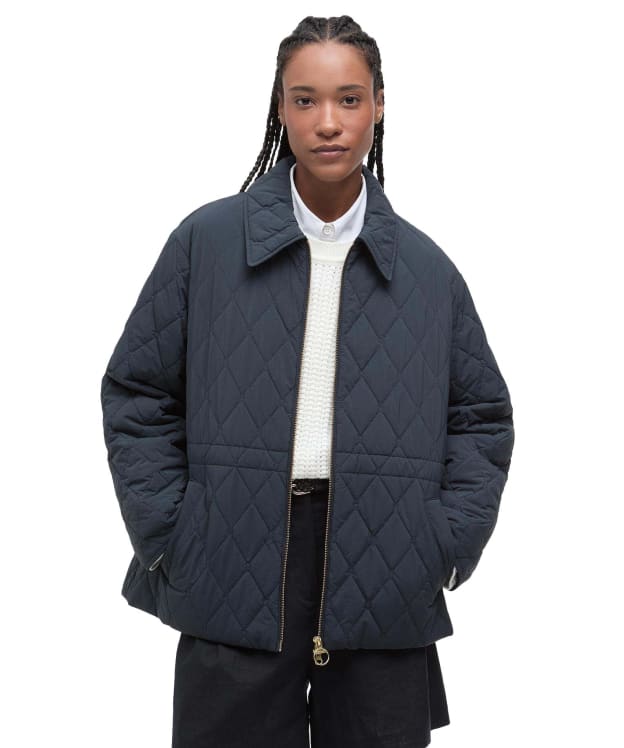 Women's Barbour Clarissa Quilted Jacket - Dark Navy / Rosemary