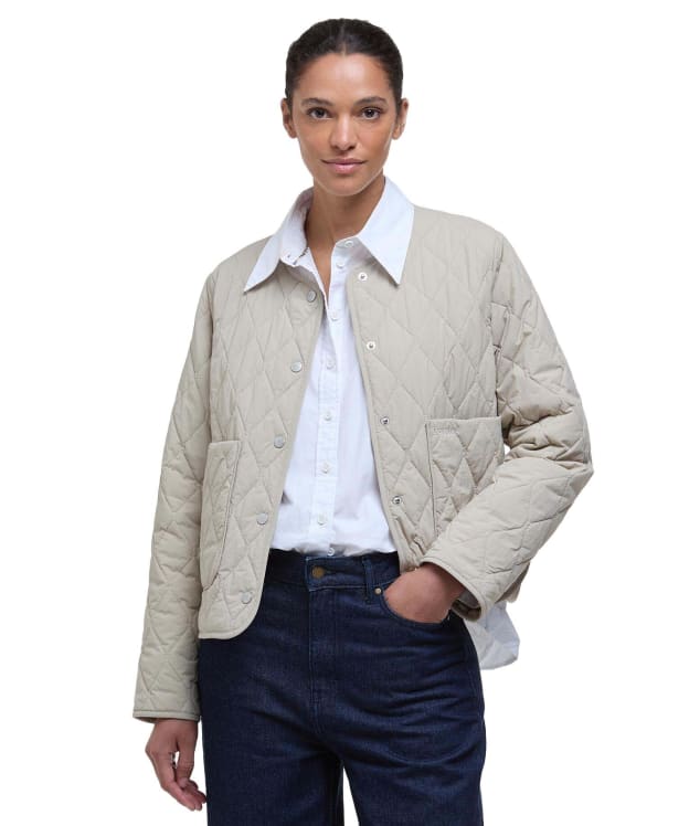 Women's Barbour Monroe Quilted Jacket - Light Sand / Rosemary Tartan