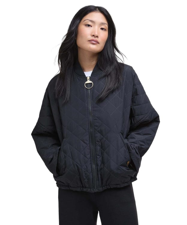 Women's Barbour Emlyn Quilted Jacket - Black / Ancient 