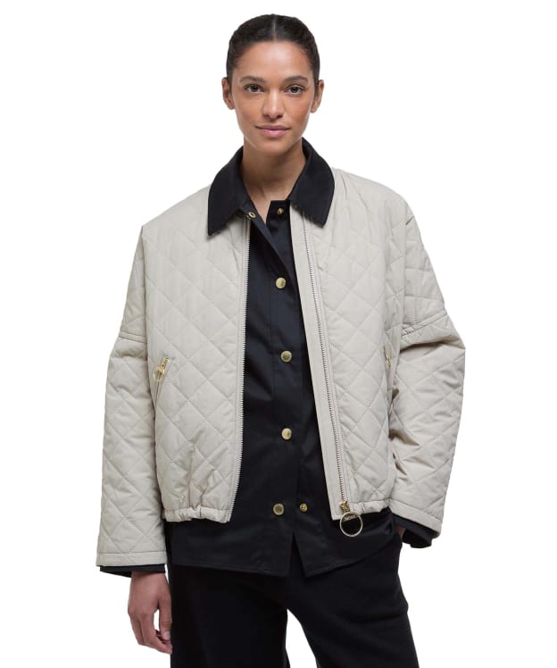 Women's Barbour Emlyn Quilted Jacket - Light Sand / Ancient Tartan