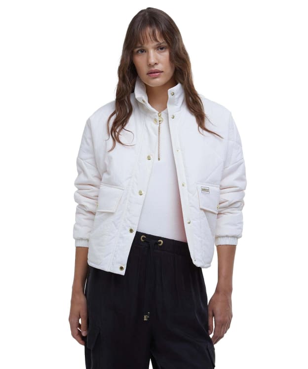 Women's Barbour International Zola Quilted Jacket - Neutral / Mandarin