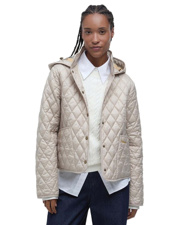 Women's Barbour Penelope Quilted Jacket - Light Sand / Dress Tartan