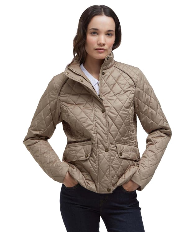 Women's Barbour Crawford Cavalry Quilted Jacket - Military Brown