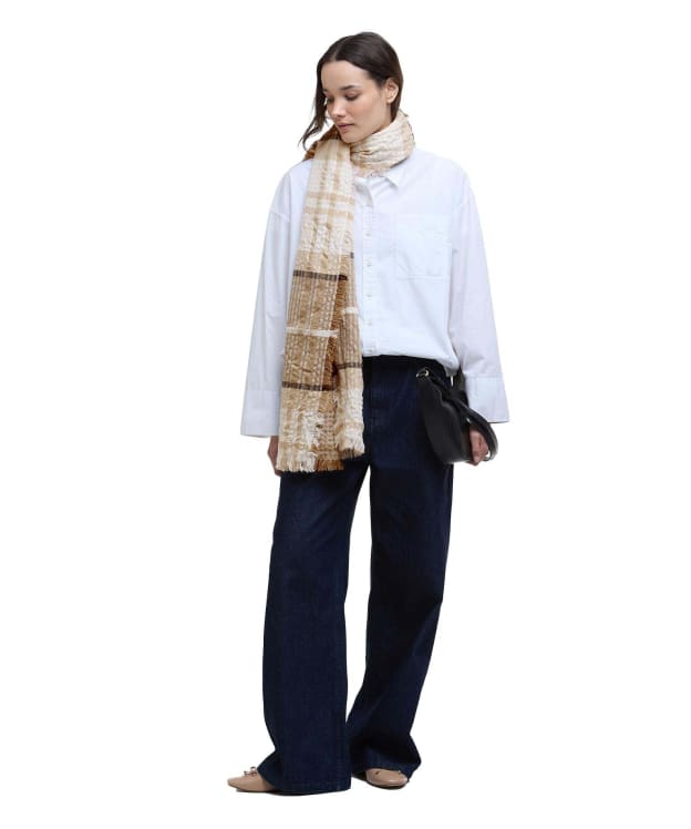 Women's Barbour Alba Tartan Wrap - Safari Tartan