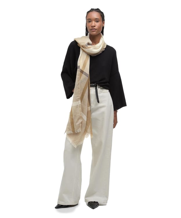 Women's Barbour Maisy Tartan Scarf - Safari Tartan