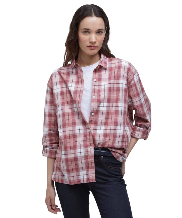 Women's Barbour Angelonia Oversized Cotton Shirt - Tea Rose / Cloud