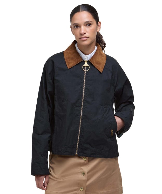 Women's Barbour Catlin Showerproof Jacket - Black / Ancient 