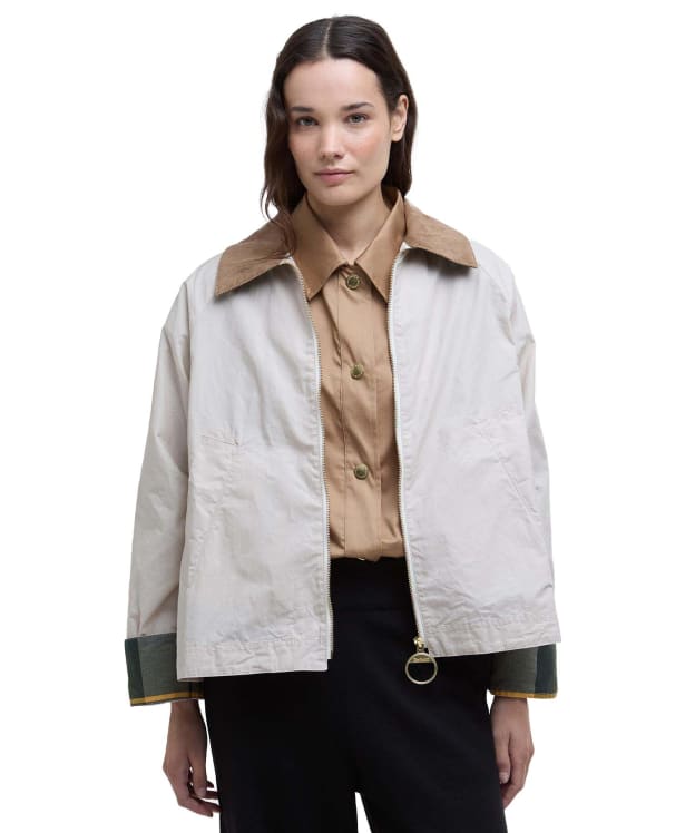 Women's Barbour Catlin Showerproof Jacket - Oatmeal / Ancient Tartan