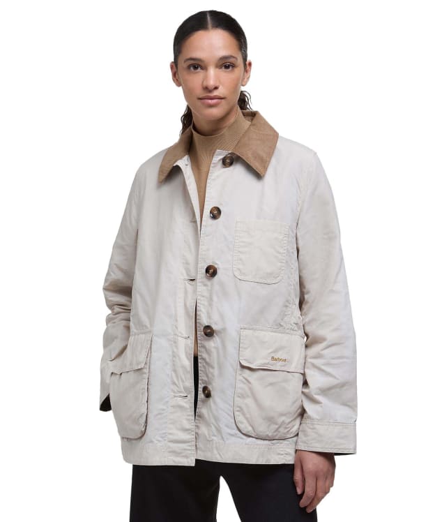 Women's Barbour Averie Showerproof Jacket - Oatmeal / Ancient Tartan