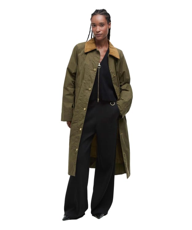 Women's Barbour Ettie Showerproof Jacket - Dusky Green / Ancient Tartan
