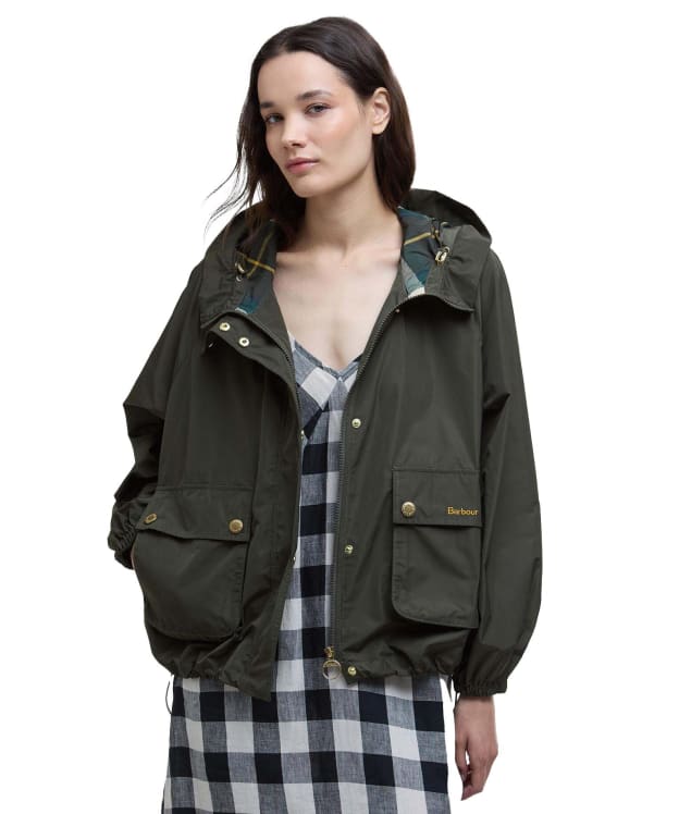 Women's Barbour Mae Showerproof Jacket - Olive / Ancient Tartan