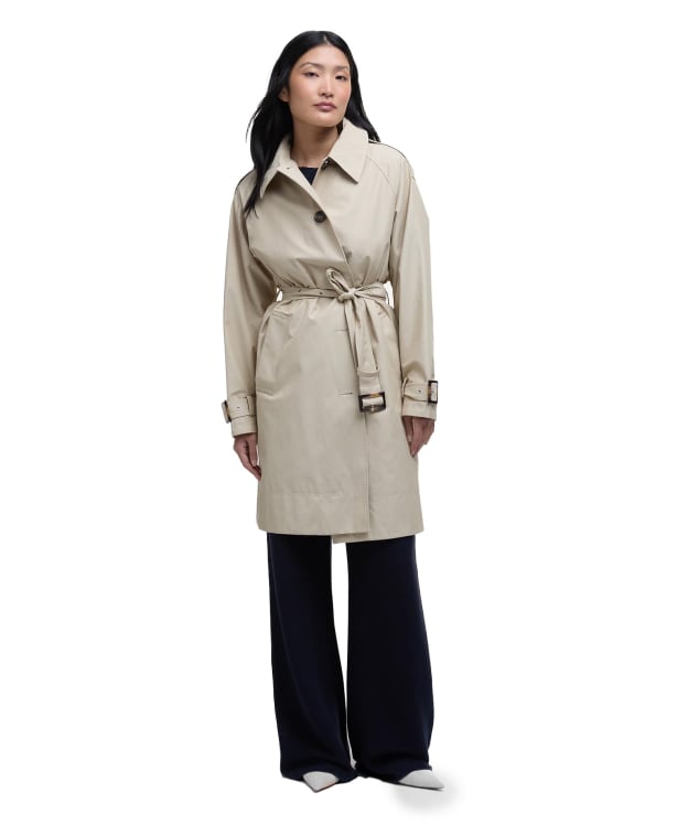 Women's Barbour Maia Showerproof Jacket - Light Sand / Rosemary Tartan