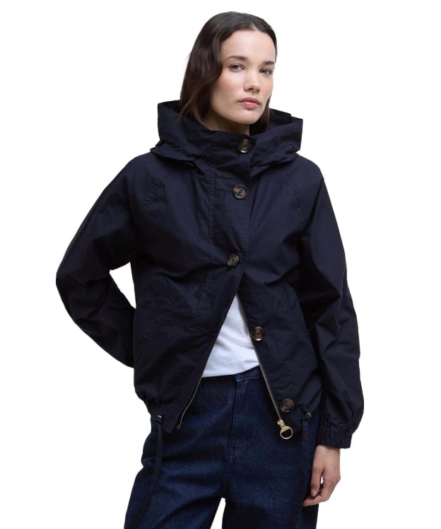 Women's Barbour Bhodi Showerproof Jacket - Dark Indigo / Safari Tartan