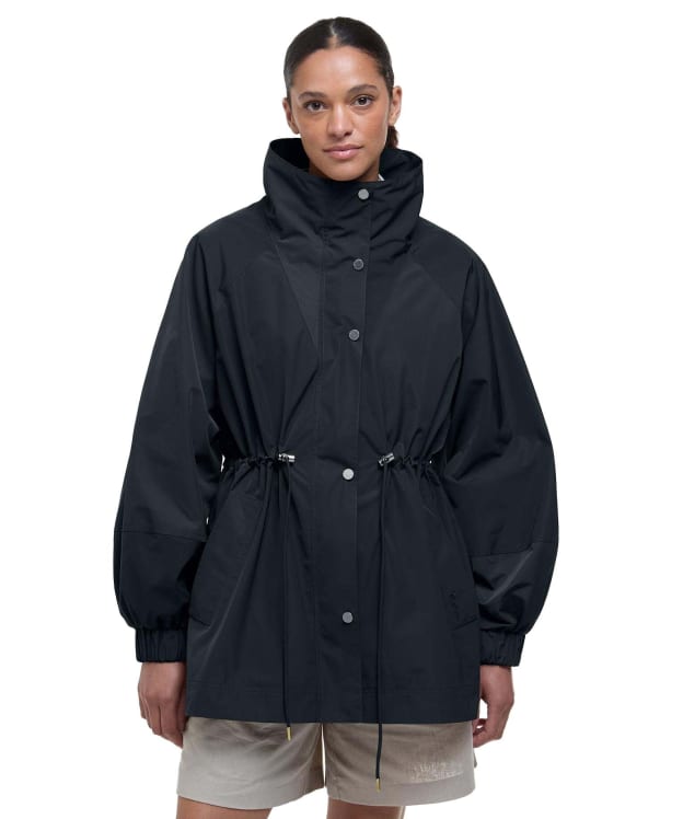 Women's Barbour Suri Showerproof Jacket - Black / Safari Dress Tartan