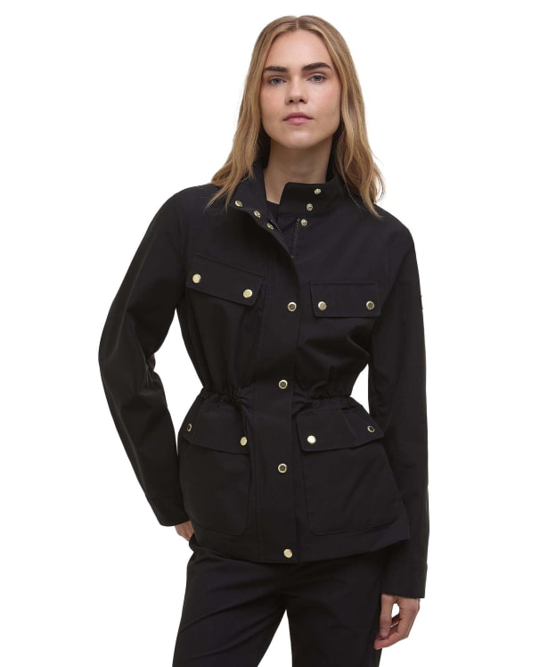 Women's Barbour International Brea Showerproof Jacket - Black / Light Blue