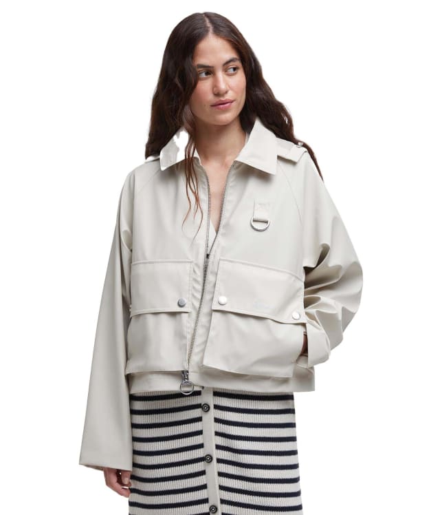 Women's Barbour June Showerproof Jacket - White