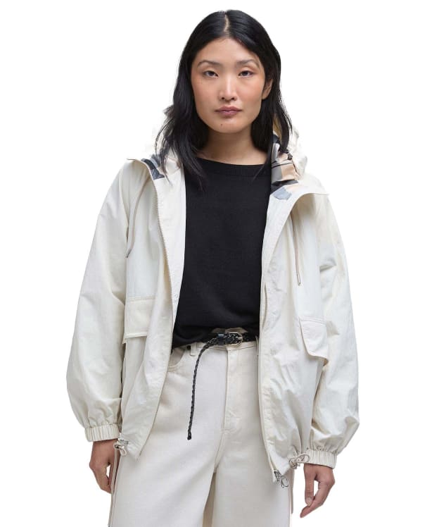 Women's Barbour Orson Showerproof Jacket - Light Pearl / Safari Tartan
