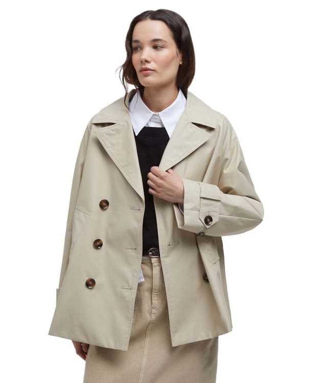 Women's Barbour Maisy Showerproof Jacket - Light Sand / Safari Tartan