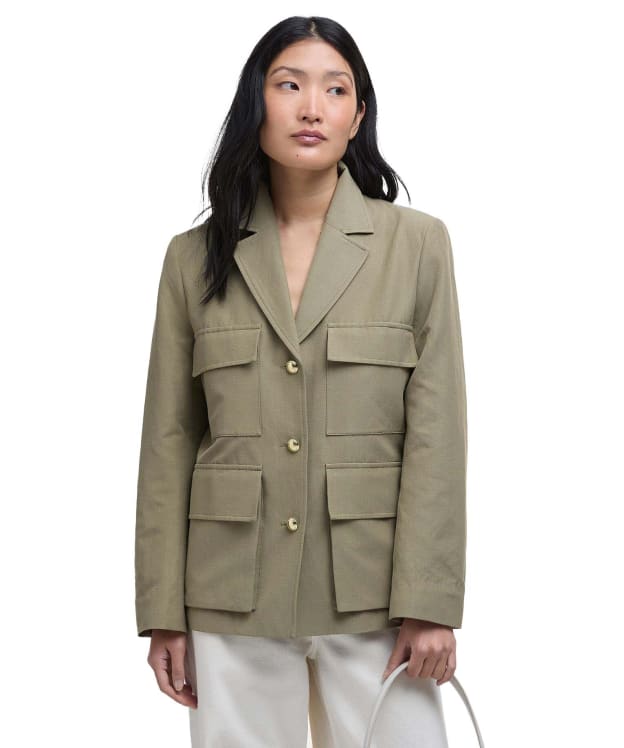 Women's Barbour Atlas Utility Tailored Jacket - Green / Safari Dress Tartan