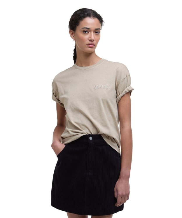 Women's Barbour Sandgate Dropped Armhole, Short Sleeve Cotton T-Shirt - Light Sand