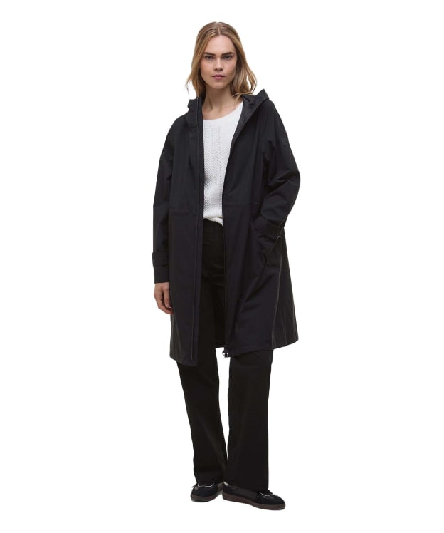 Women's Barbour International Longline Kyra Waterproof Jacket - Black