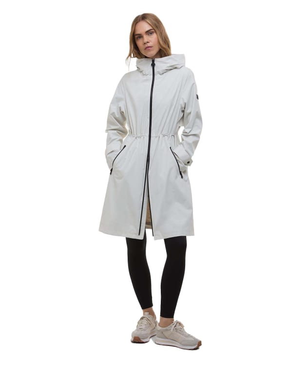 Women's Barbour International Longline Kyra Waterproof Jacket - Silver Birch