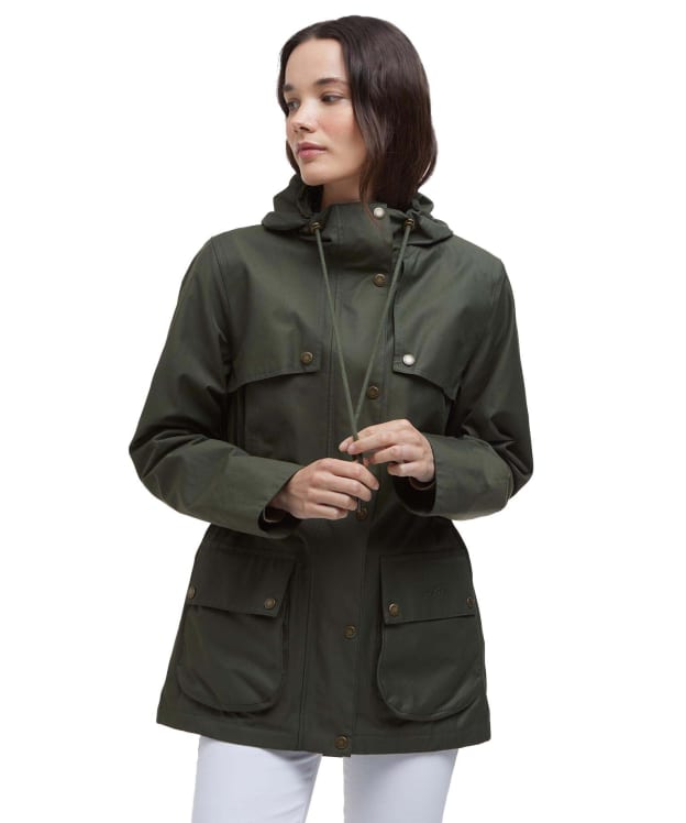 Women's Barbour Dallas Waterproof Jacket - Olive / Ancient Tartan
