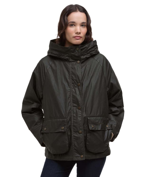 Women's Barbour Hollies Waxed Jacket - Archive Olive / Ancient