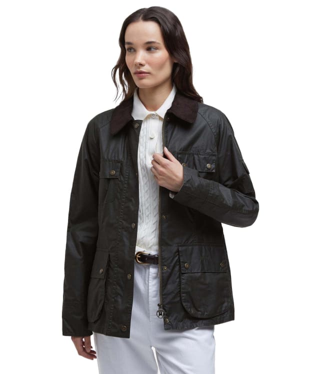 Women's Barbour Arlo Utility Waxed Jacket - Archive Olive / Ancient