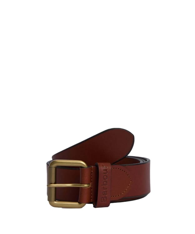 Men's Barbour Allanton Leather Belt - Natural Tan