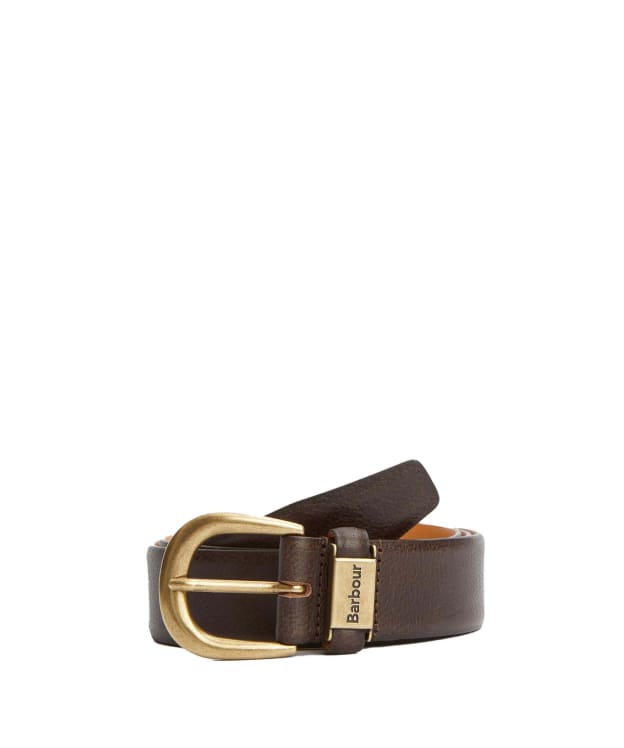 Men's Barbour Clyde Leather Belt - Chocolate