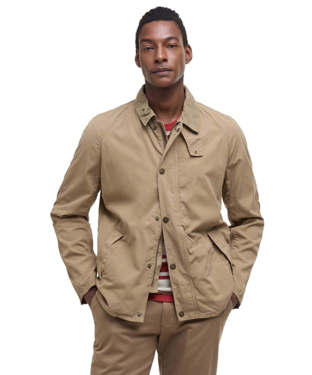 Men's Barbour Tracker Casual Cotton Jacket - Washed Stone